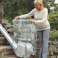 outdoor stairlift with clear cover