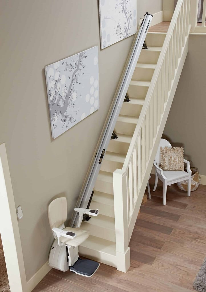 HomeGlide Extra Stairlift on full flight of straight stairs